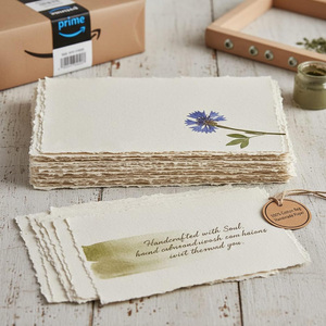 Papier à dessin A5 blanc naturel fait main ALBORZ, papier à croquis en coton vierge, bords festonnés, sans acide, feuilles archivistiques 150 GSM, numérique - Product Image 2