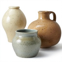 Vase de table en céramique noire mate, style Art déco moderne, avec doubles poignées en boucle, décoration de luxe pour les mariages, les fêtes et les hôtels