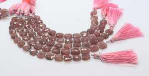 Perles carrées facettées en forme de fraise naturelle 8-9 mm, perles en pierre précieuse rouge fraise 8 pouces, perles carrées fraise pour bijoux - Product Image 4