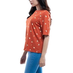 Camiseta de manga corta para mujer con estampado gráfico bonito en rosa, camiseta informal de algodón con cuello redondo, camiseta de moda de verano, suave y cómoda - Product Image 4