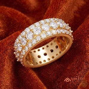 Bague Éternité Homme Plaqué Or Rose avec Moissanite Sertie Griffe, Bijou Hip Hop de Luxe pour Anniversaire - Product Image 3