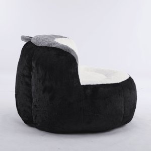 Divano Pouf Oversize Multicolore in Finta Pelliccia, Grande Chaise Longue da Soggiorno con Imbottitura in Spugna Sminuzzata, Nessun Montaggio Richiesto - Product Image 6