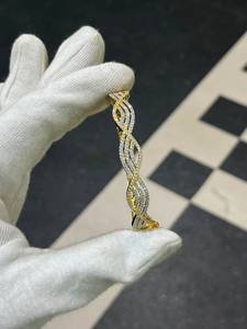 Bracelet Réplique Diamant Plaqué Or & Rhodium en Laiton Indien, Vente en Gros, Fabricant et Fournisseur Mondial de Bijoux Personnalisés avec Logo - Product Image 4