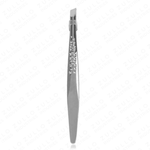 Pinzas de Cejas de Acero Inoxidable Premium, Color Personalizado, Logotipo Personalizado, Punta Inclinada y Puntiaguda, Empuñadura con Puntos, Herramienta de Belleza OEM - Product Image 3