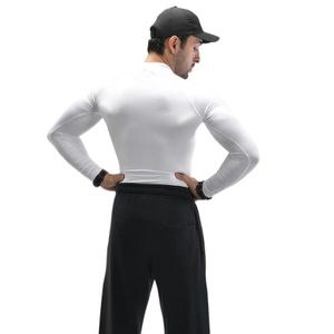 Men's White <b>Long</b> <b>Sleeve</b> T Shirt Mock Neck Slim Fit <b>Plain</b> Basic <b>Top</b> Stretch Casual Undershirt Lightweight Fitted Athletic - Product Image 6