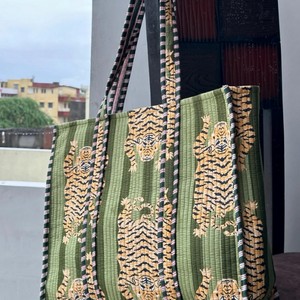 Large Cotton Quilted Tote <b>Bag</b> Travel Hand <b>Bag</b> For <b>Women</b> Shopping Tote <b>Bags</b> Handmade Weekender Overnight <b>Bags</b> <b>Beach</b> <b>Bag</b> - Product Image 1
