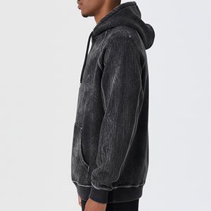 Sweat-shirt d'hiver pour homme de qualité supérieure, style streetwear vintage, en molleton délavé, coupe oversize à épaules tombantes, épais, personnalisé, effet délavé à l'acide, brodé - Product Image 6