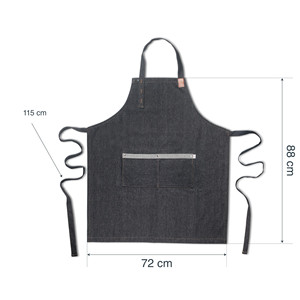 Grembiule Roma in denim nero con tasca per uso in cucina - Product Image 2