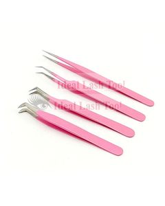 Pince à épiler professionnelle rose en acier inoxydable pour extensions de cils, haute précision, antistatique, applicateur pour cils volumineux - Product Image 3
