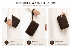 Genuine Leather RFID Blocking Short Zipper Closure <b>Wristlet</b> Clutch Wallet for Women with Multiple Compartments - Product Image 5