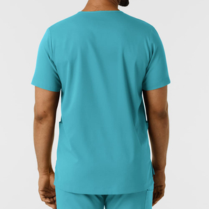 Tenue d'hôpital élégante et tendance, ensemble de blouses d'infirmière personnalisées, pantalon de jogging extensible en spandex, haut à col en V, uniforme médical en polyester - Product Image 2