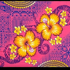 Tissus en polyester aux couleurs vives et audacieuses, d'inspiration polynésienne, prêts à l'impression et expédiés dans le monde entier - Product Image 1