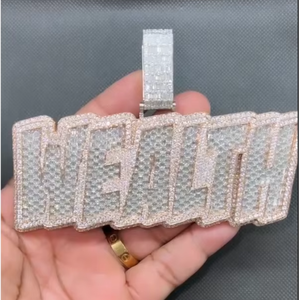 จี้ห้อยคอทรงกลมแบบเต็มเม็ดประดับเพชรโมอิสซาไนต์ สไตล์ฮิปฮอปสุดเทรนดี้ ดีไซน์เฉพาะตัว พร้อมสร้อยเชือก ทำจากเงินแท้ สำหรับทั้งชายและหญิง - Product Image 1