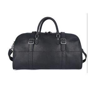 Men's Genuine Leather <b>Carry</b>-<b>on</b> Luggage Big Casual Style Travel Duffel Handbags with Zipper Closure for Men - Product Image 4