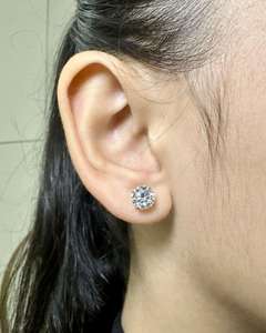 Boucles d'oreilles solitaires de luxe en or rose avec diamants de laboratoire taillés couleur D, certifiés IGI, diamants fins de laboratoire certifiés IGI - Product Image 6