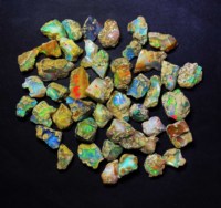 Lot de pierres précieuses d'opale éthiopienne naturelle multi-feu, brutes et non taillées, 13-29 mm, 100 carats, pour la création de bijoux