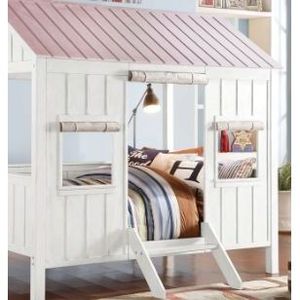 Letto singolo per bambini Spring Cottage in finitura bianca e rosa - Product Image 5