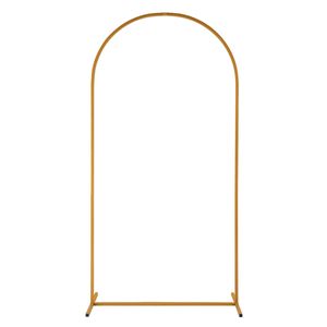 Arco Regolabile in Ferro Giallo Dorato per Matrimoni, Tetto ad Arco, Cornice Quadrata per Porta 100x200cm, con Sacca d'Acqua e Chiodi da Terra - Product Image 1