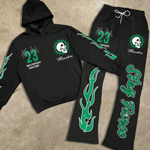 Último Precio, Conjunto Deportivo Oversize para Hombre, Nueva Llegada, Ecológico, Chándal Estampado para Hombre, Precio Económico, Precio al por Mayor - Product Image 2