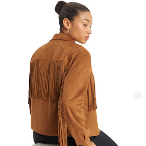 Servicio Personalizado OEM, Chaqueta de Piel de Oveja con Flecos para Mujer, Estilo Occidental Personalizado, Impermeable, Transpirable, Largo Regular, Venta al Por Mayor - Product Image 4
