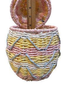 New design paper <b>egg</b> shaped storage basket with lid made in Vietnam with <b>wholesale</b> price for <b>easter</b> decoration - Product Image 2