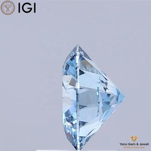 เพชรทรงกลม 7.47 มม. เพชร CVD ที่เพาะเลี้ยงในห้องปฏิบัติการ 1.50 กะรัต ได้รับการรับรองจาก IGI สีฟ้าสดใสแฟนซี ความสะอาดระดับ VVS2 สำหรับแหวนแบบโซลิที - Product Image 3