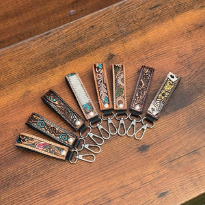 พวงกุญแจหนังแท้แบบมีคลิปหนีบกุญแจส่วนตัวพวงกุญแจแบบคาวบอยสำหรับผู้หญิงพวงกุญแจแบบตะวันตก - Product Image 6