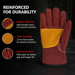 Gants de travail en cuir, style tendance, best-sellers, adaptés aux travaux de construction, au jardinage, résistants à l'usure, gants de sécurité - Product Image 2