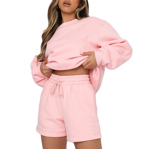 Ensemble short 2 pièces pour femme, vert menthe, coton, col rond, coupe ample, tenue décontractée d'été avec poche - Product Image 6