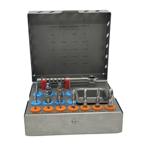 Kit professionnel de 16 pièces de fraises chirurgicales dentaires Surtechs en acier pour implants, instruments hexagonaux à cliquet/visseuse, à commande manuelle - Product Image 2