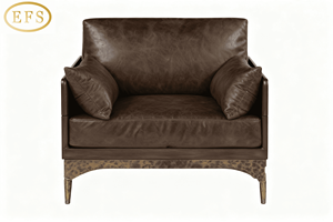 Sofá Seccional de cuero PU Real de lujo de madera de roble importado de gama alta de simplicidad moderna, muebles ecológicos para uso escolar y Villa - Product Image 2