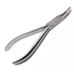Pince à plier les fils orthodontiques chirurgicaux de haute qualité, 14 cm, courbée, type Howe, avec pointe dentée, à commande manuelle - Product Image 1