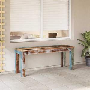 Banc multicolore en bois recyclé, mobilier de patio moyen et durable - Product Image 1