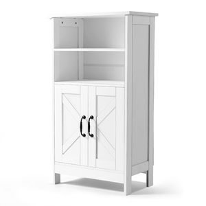 Mobile Bagno Moderno a 4 Ripiani in MDF con 2 Ante e Ripiani Regolabili per Arredamento Casa e Uso Alberghiero - Product Image 1