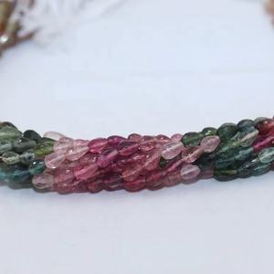 Cuentas de Turmalina Natural Multicolor Facetadas de Calidad AAA, Forma de Gota Recta, 5x7mm, Hilo de 14 Pulgadas, Piedras Preciosas Sueltas, Tienda de Gemas Indias - Product Image 1