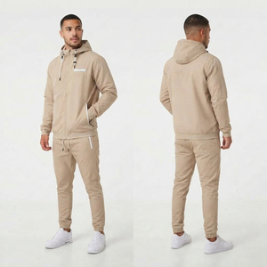Ensemble de survêtement coupe-vent pour homme avec veste à capuche zippée légère en nylon et pantalon de jogging imperméable – Idéal pour le camping - Product Image 4