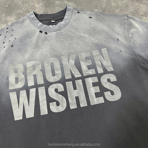 เสื้อยืดคอกลมแขนสั้นผู้ชาย Broken Wishes ทรงปกติ ผ้าฝ้ายเจอร์ซีย์ถัก 100% สไตล์ลำลองแนวสตรีท พิมพ์ลายตัวอักษร - Product Image 3