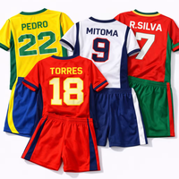 Uniforme de Fútbol Personalizado para Niños, Conjunto de Camiseta de Fútbol con Diseño Personalizado, Equipación Deportiva OEM, Kit de Entrenamiento con Bandera, Verano 100%