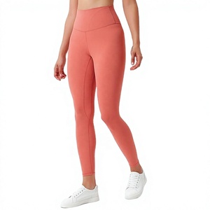 Leggings Deportivos de Cintura Alta, Elásticos, de Nailon, con Logotipo Personalizado, Talla Grande, Sin Línea Visible, Efecto Piel Desnuda, para Yoga y Gimnasio, Diseño Nuevo y Moderno - Product Image 1