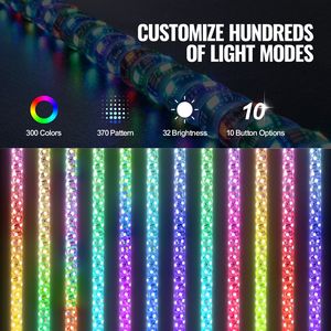 2 Pezzi Luce a Frusta LED RGB da 3 Piedi Impermeabile a Spirale 360° con Controllo APP e Telecomando RF per Illuminazione Fuoristrada - Product Image 4