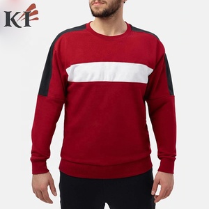 Sweat-shirt à col rond pour homme, couleur rouge, coupe classique, en coton molletonné, tricoté, décontracté, hiver, écologique - Product Image 2