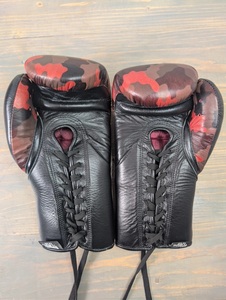 No Boxing No Life Mexican Style Camo Leather Boxing Gloves Lace-Up Stretch Non-Slip Adjustable Wrist <b>Strap</b> MMA Training Gear for - Product Image 4