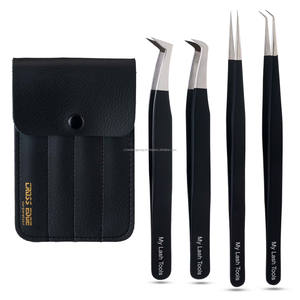 Pince à épiler pour extensions de cils en fibre de qualité supérieure, 90 degrés, en acier inoxydable, modèle professionnel My Lash Applicator. - Product Image 1