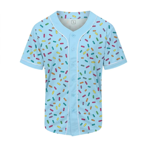 Camiseta de Béisbol con Estampado de Donuts, Manga Corta, Botones Delanteros, Uniforme Deportivo para Hombre, Ropa Deportiva de Secado Rápido - Product Image 2