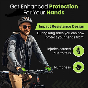 Guantes de Ciclismo para Hombre - Acolchados, Absorbentes de Impactos, Antideslizantes, Transpirables, de Medio Dedo, para Ciclistas de Montaña - Product Image 2