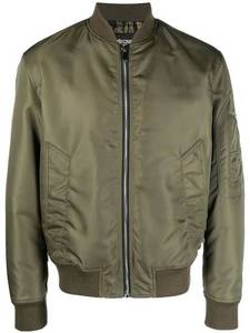 Chaqueta Bomber Verde para Hombre, Color Sólido, Cuello Alto, Cierre de Cremallera, Ropa Exterior Informal, Material de Poliéster Resistente al Viento, para Otoño - Product Image 2