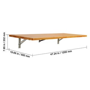 Mesa Plegable de Pared de 47.2 x 19.7 Pulgadas, Escritorio Flotante para Computadora con Soporte de Hierro para Espacios Pequeños - Product Image 2