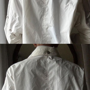 Chaqueta Corta de Nylon Estilo Vintage para Mujer, Color Beige, Cuello Alto, Cierre Completo con Broches, Ligera, Deportiva e Informal - Product Image 4