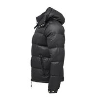 Veste matelassée noire pour homme, col montant, fermeture éclair, coupe-vent, manteau d'hiver
