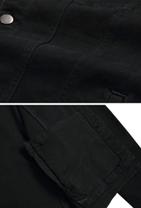 Chaqueta de mezclilla para hombre de la mejor calidad, con cuello, 100% algodón, estilo oversize. - Product Image 5